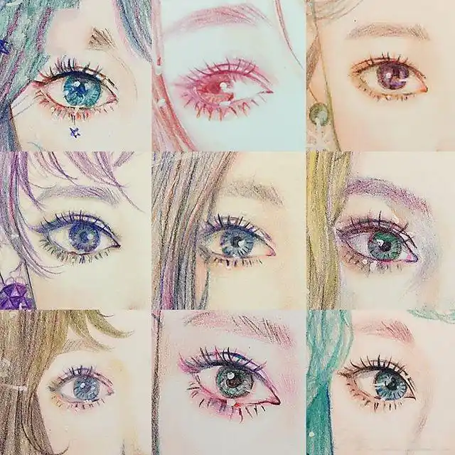 彩铅手绘入门教程用彩铅画人物的眼睛45种画法