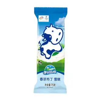 伊利牧场厚乳冰淇淋木糖醇雪糕38倍蛋白浓缩乳棒冰70g香浓布丁1支