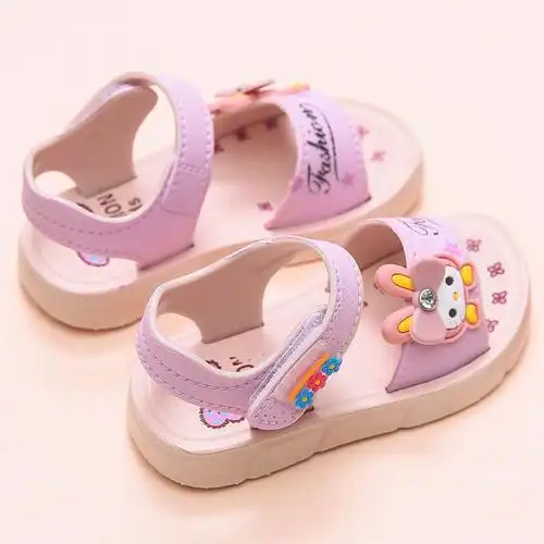 夏女童凉鞋可爱卡通宝宝沙滩鞋16岁儿童凉鞋防滑软底小孩公主鞋威珺