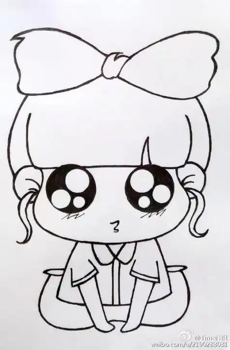 萌萌哒少女简笔画萌萌哒少女简笔画半身萌萌哒q版小女孩简笔画可爱