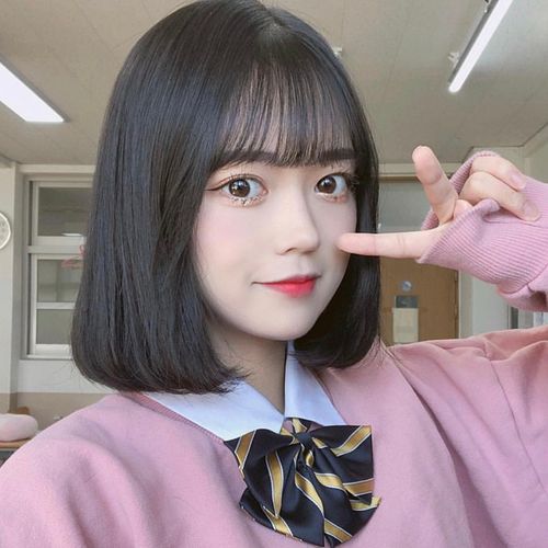 0成交28盒假发女姫发式短发cos假毛日常黑色齐刘海直发日式公主切现货