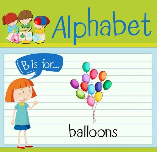 矢量英语单词识别卡片