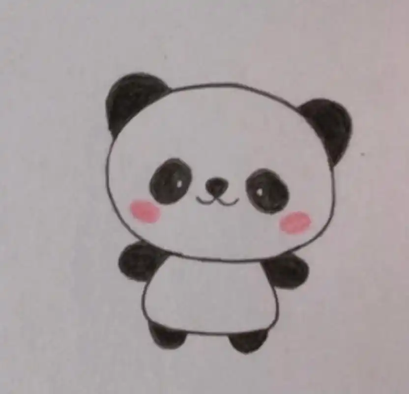 小熊猫彩铅简笔画入门教程 先画草图,画好彩铅勾线,再慢慢上色,慢慢叠