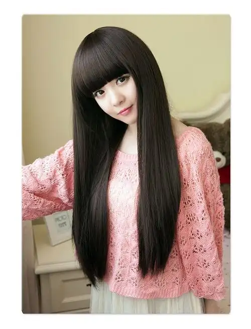 2019新款假发女生长直发齐刘海假发套学生长发长卷发全头套假头发