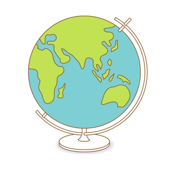 手绘卡通地球仪