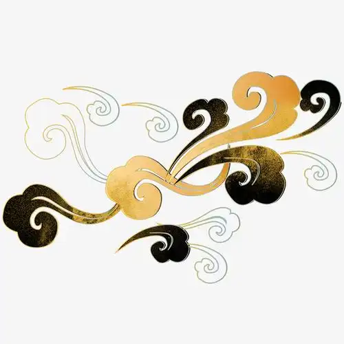 中国风金色云纹渐变素材