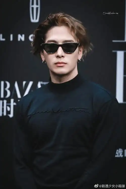 王嘉尔红毯墨镜造型#王嘉尔戴上墨镜真的是霸气十足,时尚感拉满!