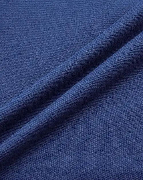 armani jeans女款墨蓝色贝母装饰棉质圆领t恤