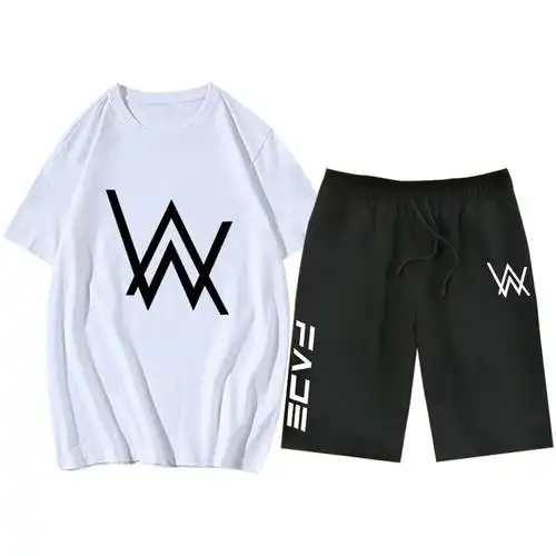 艾伦沃克短袖t恤alanwalker同款夏青少年潮流男运动短裤套装衣服