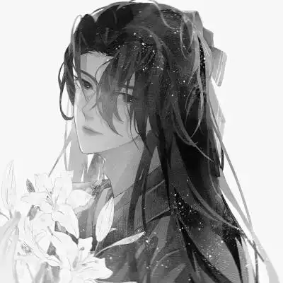 漫画古风男生头像黑白高清图片