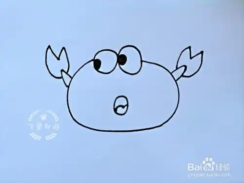 小螃蟹简笔画蓝色