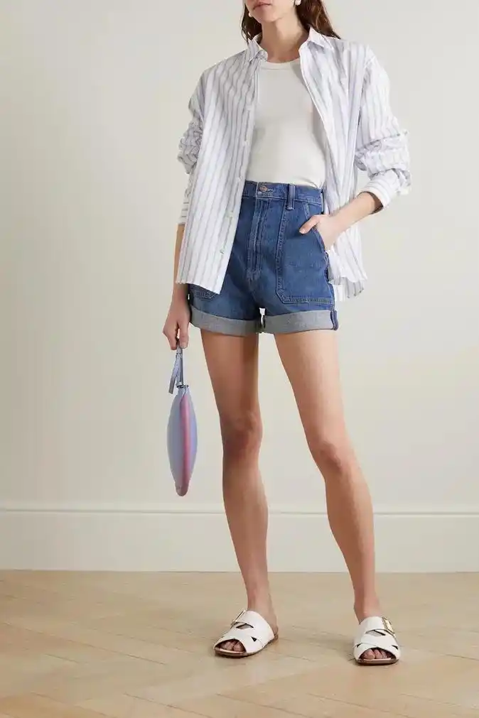 mother夏季女士牛仔短裤.#夏季穿搭 #谁穿谁好看 #短 - 抖音