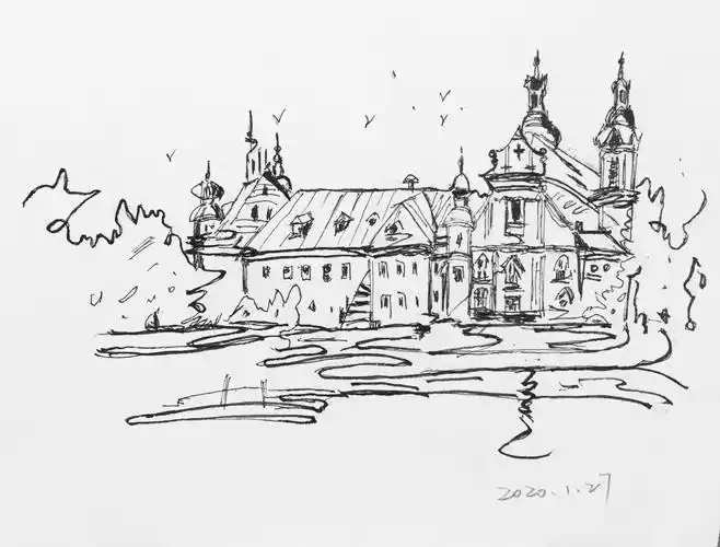 钢笔风景线稿练习