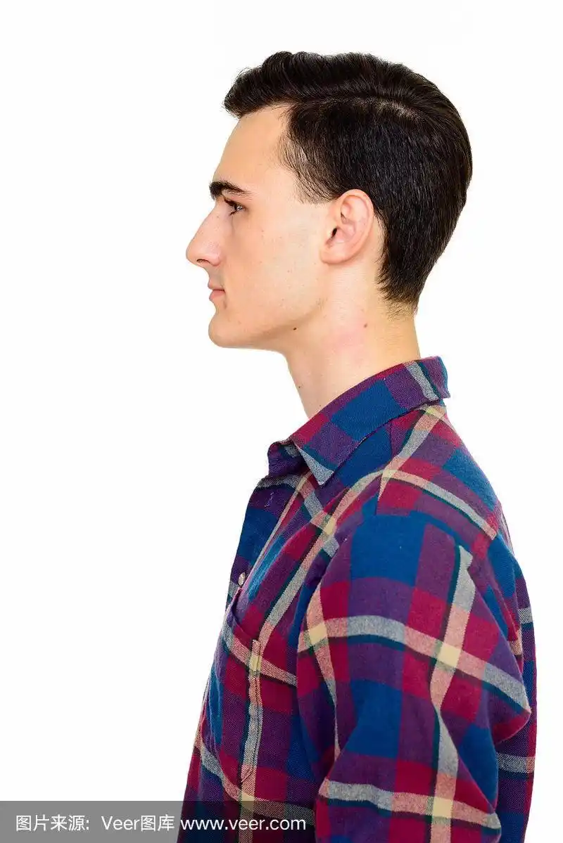 侧面像,男商人,青年人,白色背景,男性美