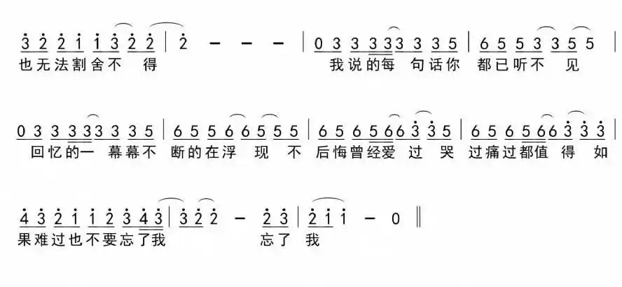 歌曲感谢你曾来过的简谱歌谱下载