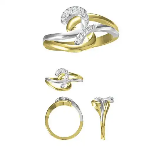 九帝钻石18k金0.2克拉彩金钻石女戒婚戒正品 sw236 17号