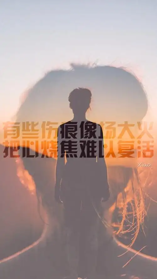 有些伤痕像场大火 把心烧焦难以复活(伤感唯美文字壁纸)