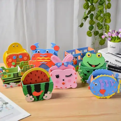 21成交3.9万个儿童手工玩具diy编织篮创意卡通包包美劳课包包手工