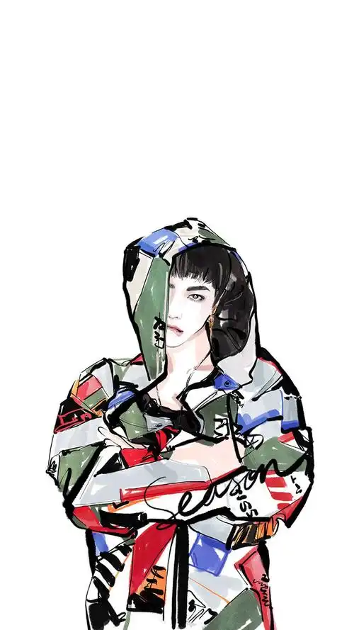 帅哥华晨宇创意手绘手机壁纸