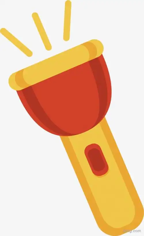 卡通手电筒png素材透明免抠图片-其他元素