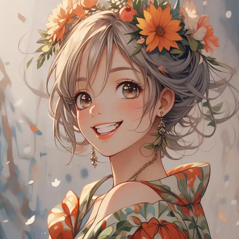 动漫风女生头像94治愈系笑容 动漫风格的女生头像来啦!