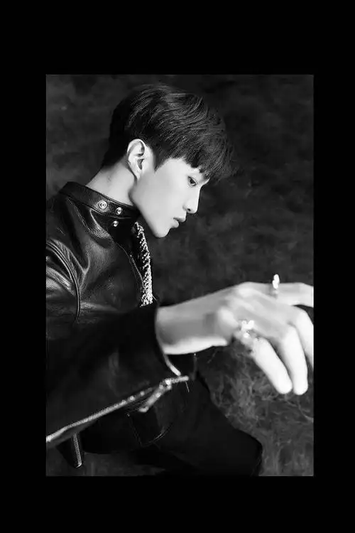 范丞丞黑白写真玩转眼神杀 穿黑色皮衣钻石配饰吸睛