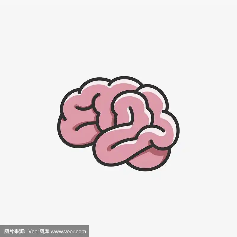 大脑图标卡通风格