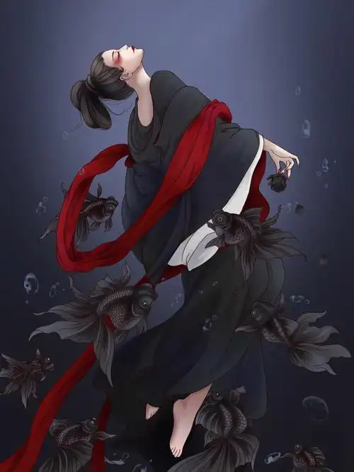 张小白古风插画团练作品