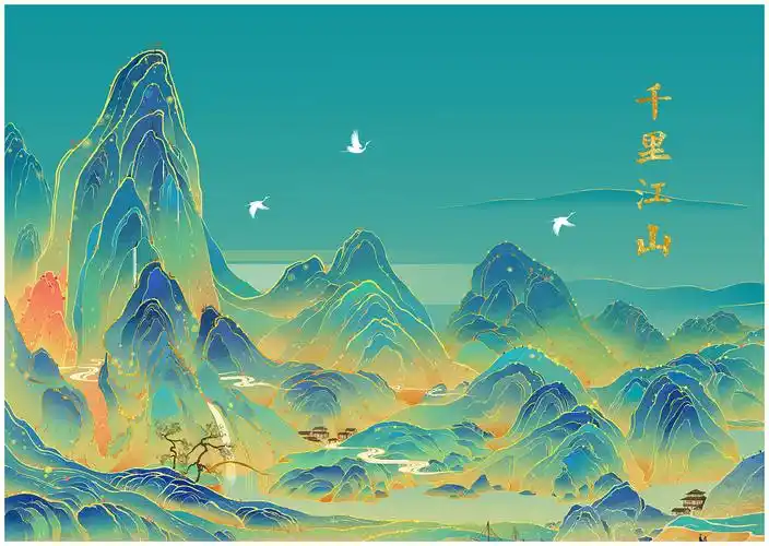 千里江山图插画