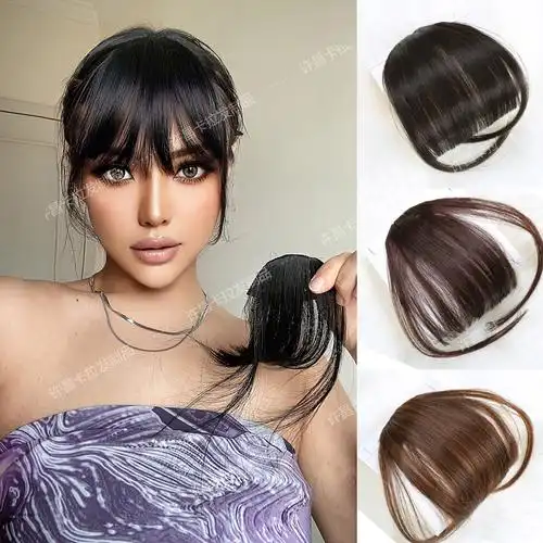 现货假发刘海化纤假发空气刘海 有鬓角刘海轻薄假刘海-阿里巴巴