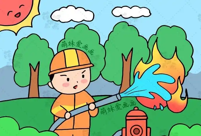 消防员简笔画 儿童画