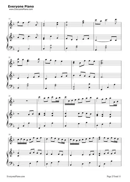 千与千寻和卡农合奏久石让五线谱预览2