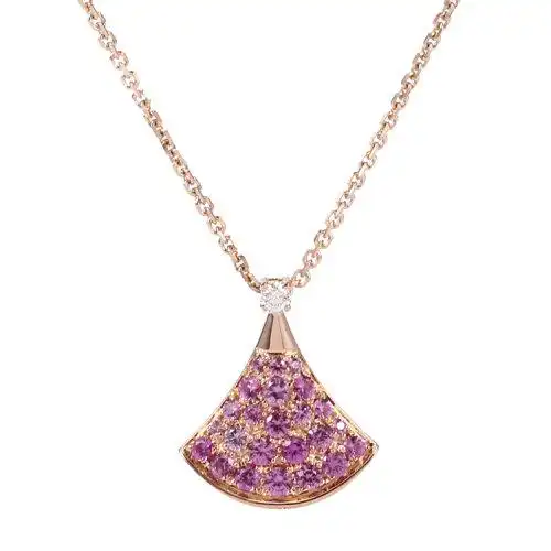 bvlgari(宝格丽) divas dream系列18k金镶粉色宝石限量版项链
