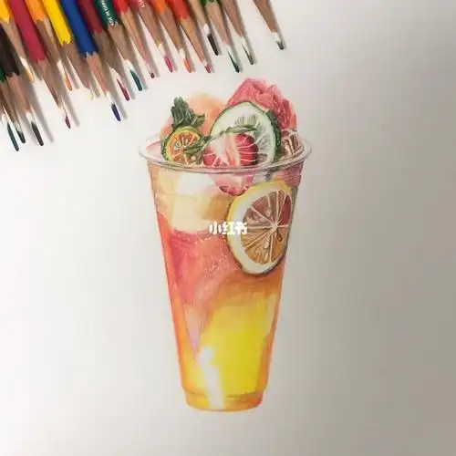 彩铅水果茶