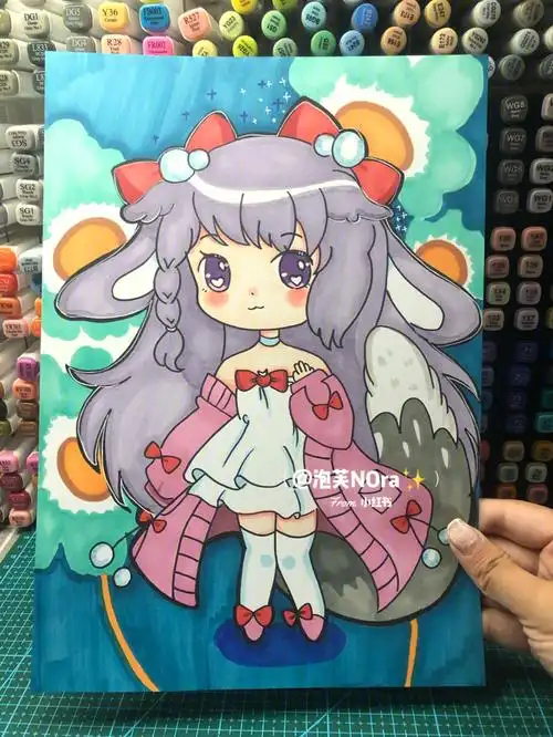 萌少年 #萌少女 ##马克笔儿童画 #q版动漫 #二次元 #少女系列 系行