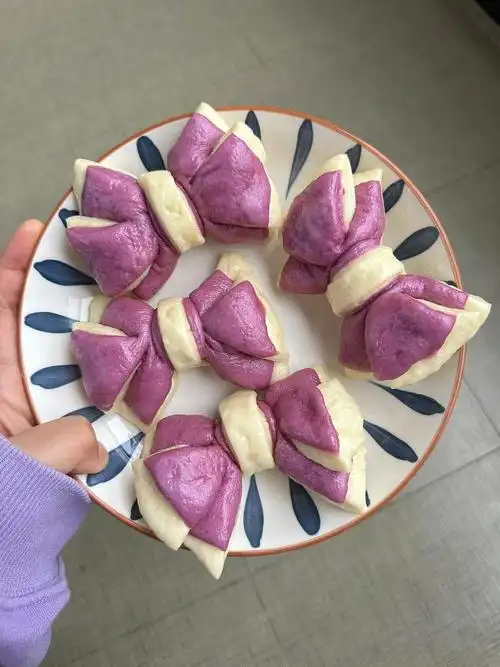 复刻成功!紫薯泥牛奶味超nice!93#馒头  #花样馒头