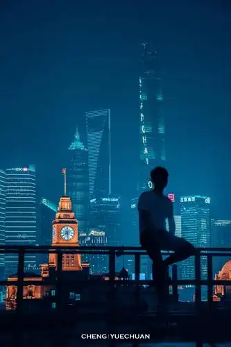 我在微风拂过的地方眺望灯火阑珊的上海我在四下无人的天台聆听黄