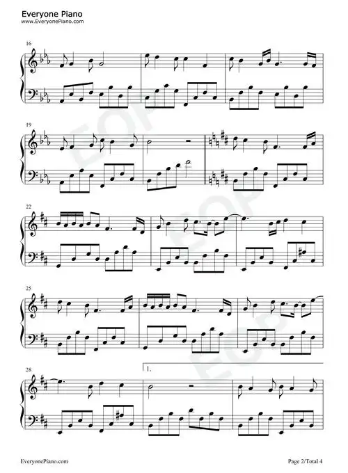 星辰大海央视电影频道青年演员计划主题曲五线谱预览2