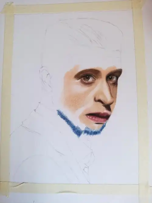 彩铅人物画男人肖像