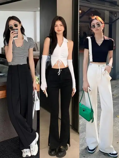 身高不够怎么办?试试超火的"短上衣 高腰裤",穿出大长腿