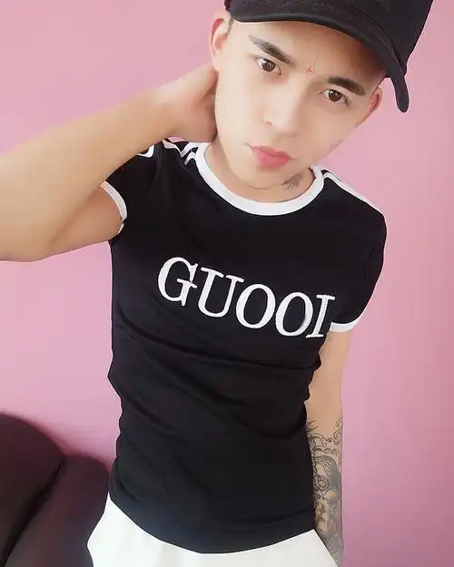 2018社会小伙短袖精神小伙半袖男网红同款衣服快手红人同款t恤