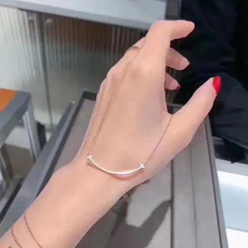 专柜正品tiffany蒂芙尼18k黄金玫瑰金微笑笑脸项链小号