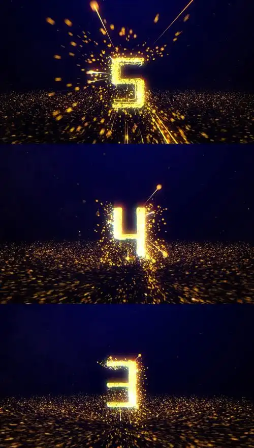 黑金炫酷4k倒计时年会开场晚会开场视频素材