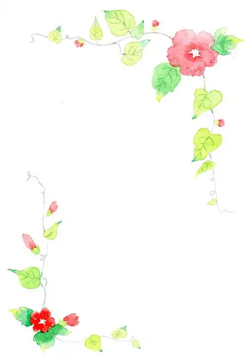 手绘水彩花边
