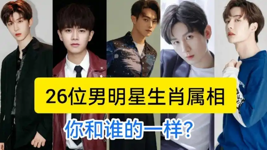 26位男明星生肖属相:王俊凯,任嘉伦,蔡徐坤,你和谁的一样?
