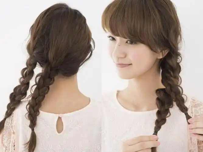 自己可以编的简单发型侧编辫子教程图解片