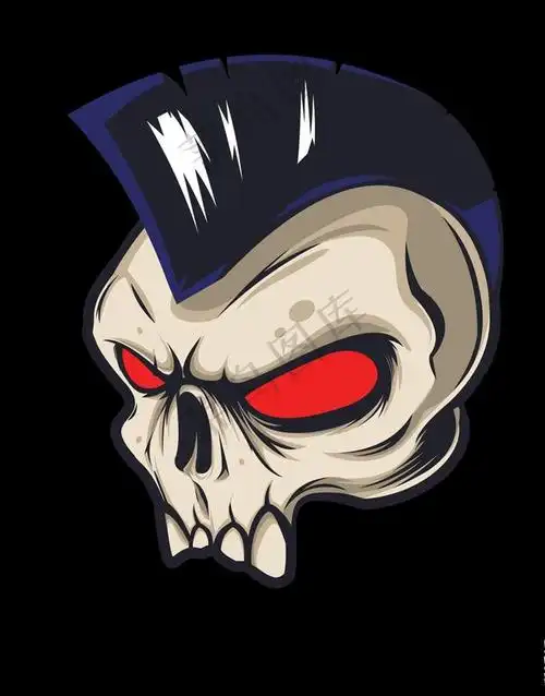 骷髅头图片ai矢量模版下载 - 菜鸟图库