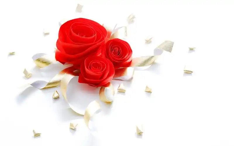 情人节浪漫红玫瑰花束宽屏壁纸图片