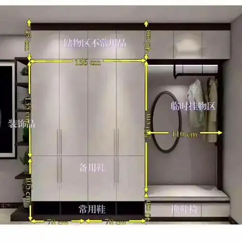 进门玄关的地方是非常重要的,绝大多数人都是将鞋柜设计安装在进门