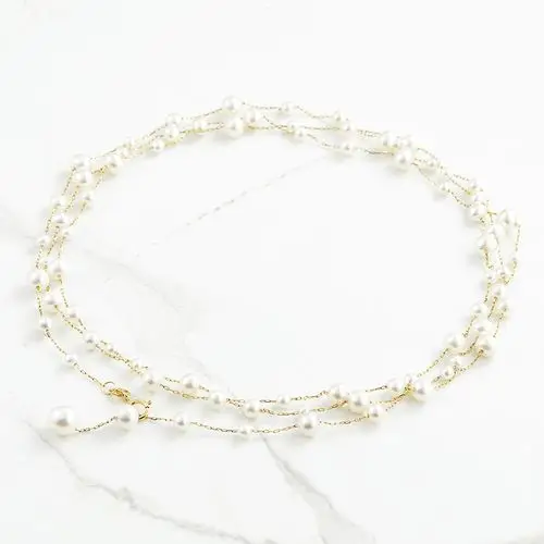 美琪珍珠精选天然珍珠近圆强光满天星珍珠项链长款毛衣链 送礼物